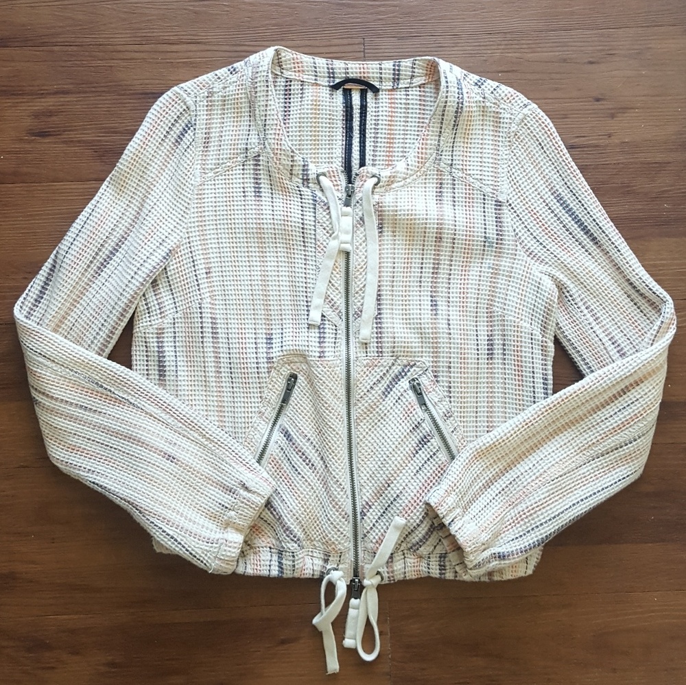 Free People Baja Drawstring Zip up Jacket